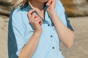 Womens BreezyBlend Short Sleeve Cabana Shirt